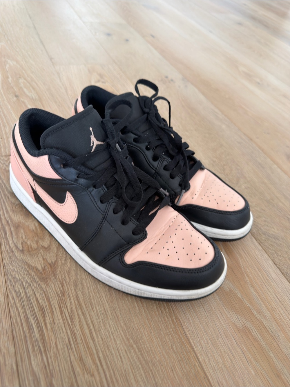 Nike Jordan Low Top Sneakers - Black & Light Pink/peach size 10
